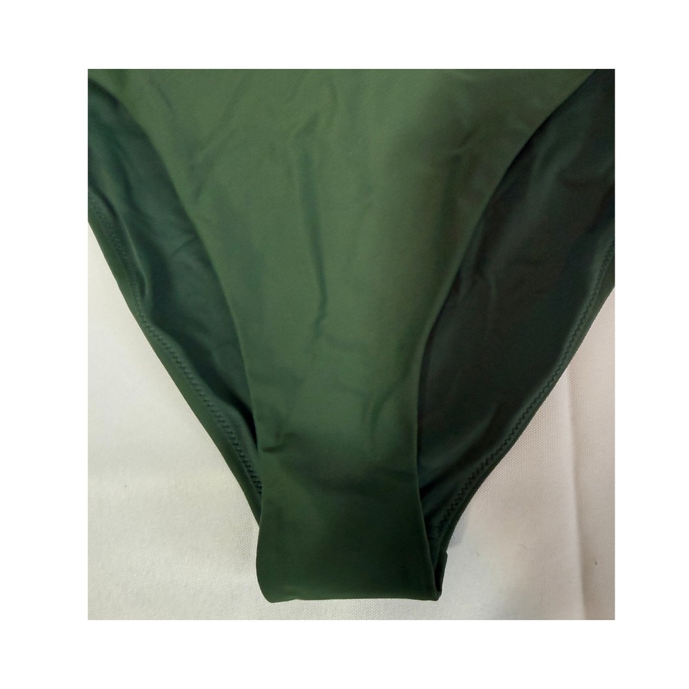 High-Waist Green Bikini Bottom - Women's Swim - Picture 5 of 8